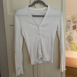 Vince cotton cardigan in white